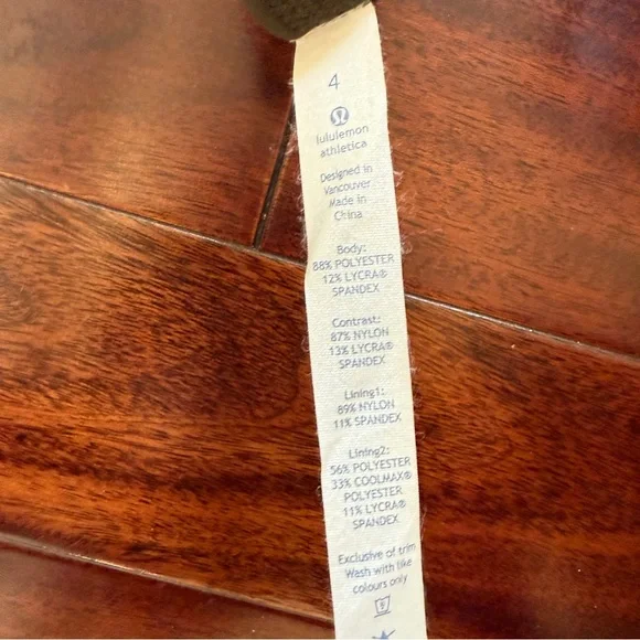 Lululemon Power Y Tank Top Women’s Sz 4 Green Floral Abstract Strappy Shelf Bra - Picture 4 of 8